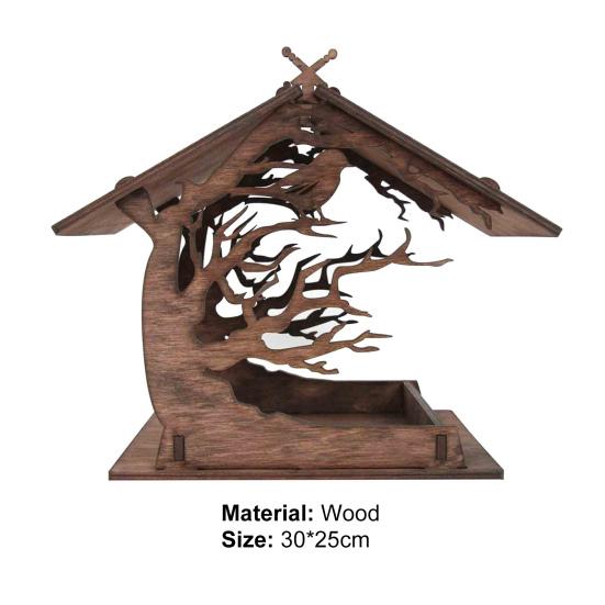 1 комплект, деревянная кормушка для птиц, изысканная прочная конструкция, деревянная сборная форма дома, кормушка для птиц и фруктов для сада