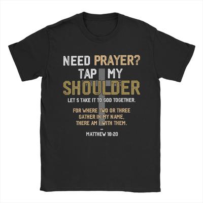 Повседневная футболка с надписью 'Need Prayer' (Нужна молитва), Христианская футболка для мужчин, С круглым вырезом, С коротким рукавом, Летние топы