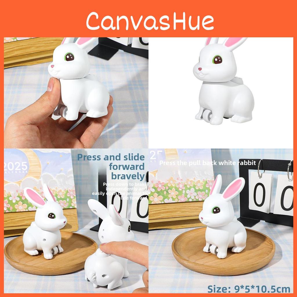 Маленькая детская игрушка Белый кролик Инерция Нажим Отскок Сила Животное Машина Мультяшная