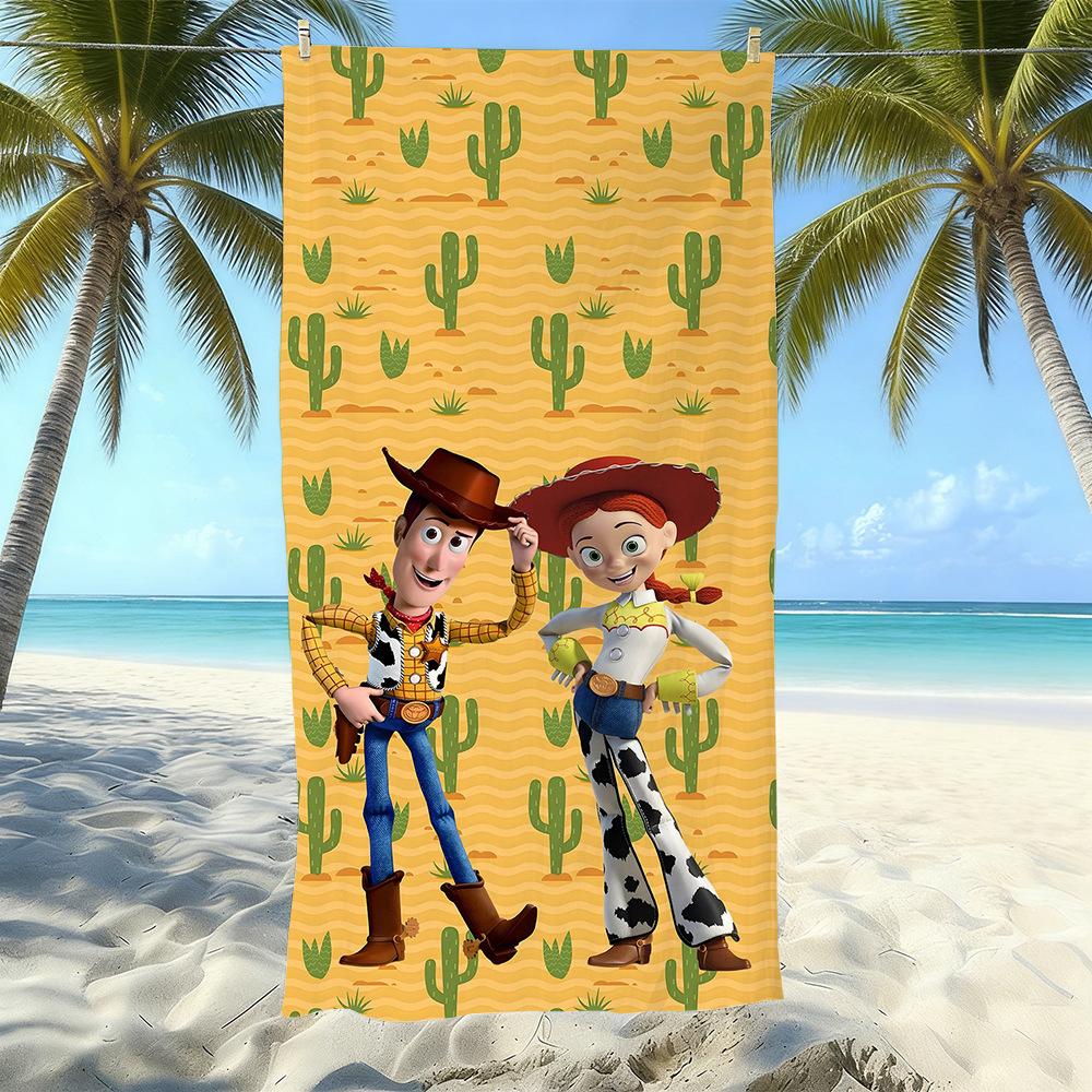 New Bath Light Beach Towel Children'S Adult Toy Story Bath Towel Water-Absorbing Quick-Drying Towel