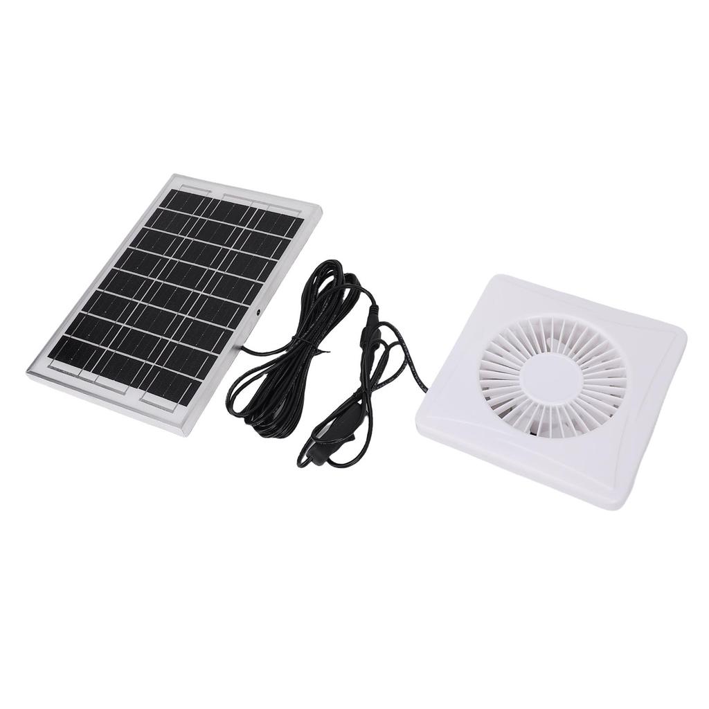 Solar Powered Exhaust Fan 6W Solar Panel and 4in Ventilation Fan for Greenhouse Chicken Coop Shed Pet House