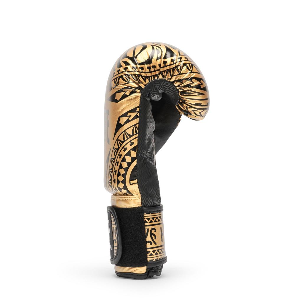 LEONE 1947 боксерские перчатки унисекс из искусственной кожи с внешней накладкой из полиуретана, застежка-липучка GN329 [HAKA] (12oz) Золотой/черный [Оригинальный продукт]