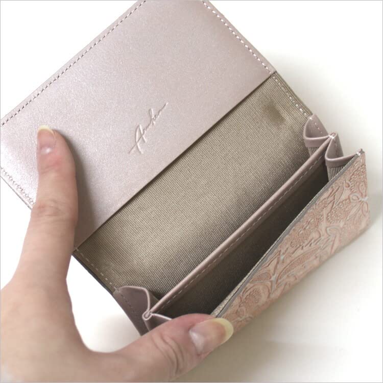 Сделано в Японии Arukan натуральная кожа итальянская коровья кожа тиснение визитница чехол для карт цветочный узор Claire лаванда [F-LIFE] 3455-323#73