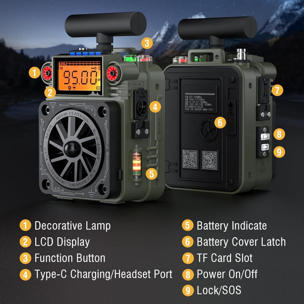 AM FM SW коротковолновое радио, портативное мини-радио с управлением через приложение, сменная батарея, антенна типа T, сигнализация SOS для кемпинга, экстренная помощь