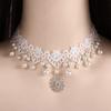 Lady Dangle New Lace Jewelry Flower Gothic Collar Gift White Choker Necklace Beads