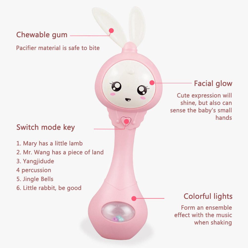 Baby Rattle Light Up Musical Rattle Toy Infant Baby Musical Sensory Sound Toys Musical Rhythm Stick