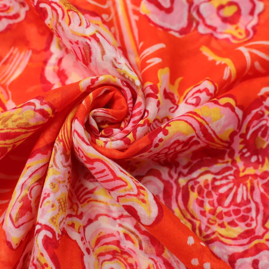 Red Dahlia Bali Yarn Printing Long Towel Factory Sales Travel Vacation Sun Protection Warm Shawl