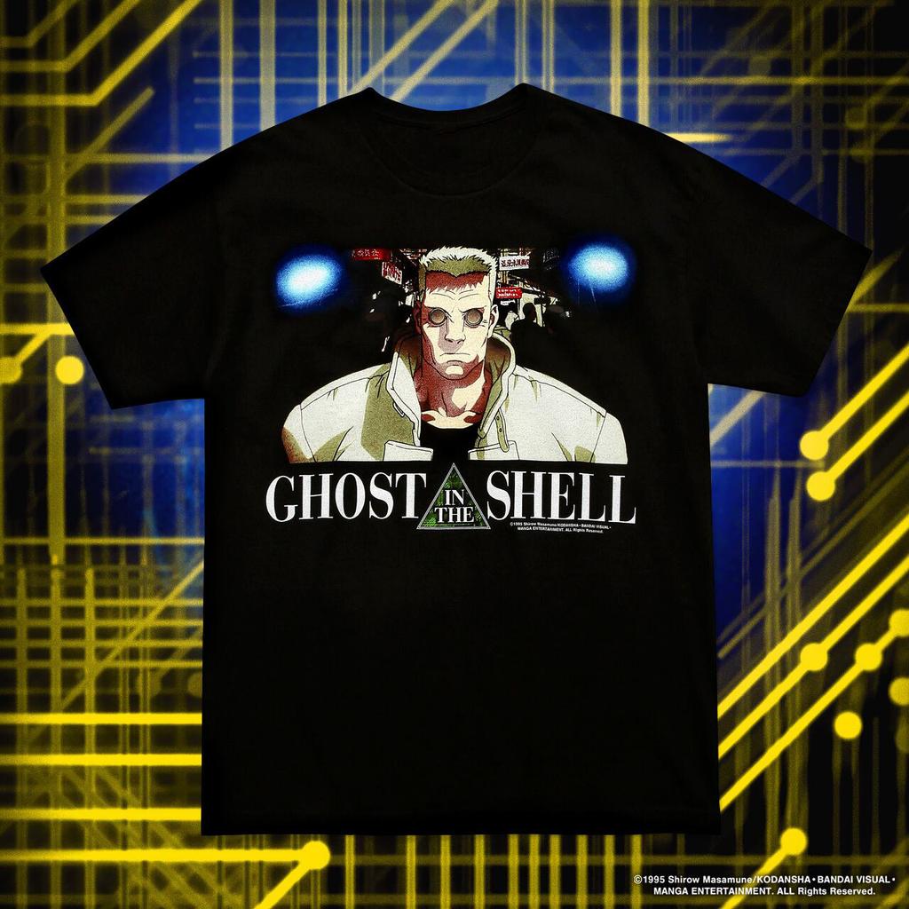 Ghost In The Shell T-shirts Men's Anime Oversized Graphic T-Shirt Japanese Old School Anime T-shirt Y2k Men's Clothes Male Top
