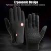 Теплые сенсорные перчатки Водонепроницаемые зимние велосипедные перчатки Теплые ветрозащитные перчатки с противоскользящими ладонями для женщин и мужчин Вождение Пеший туризм Катание на коньках