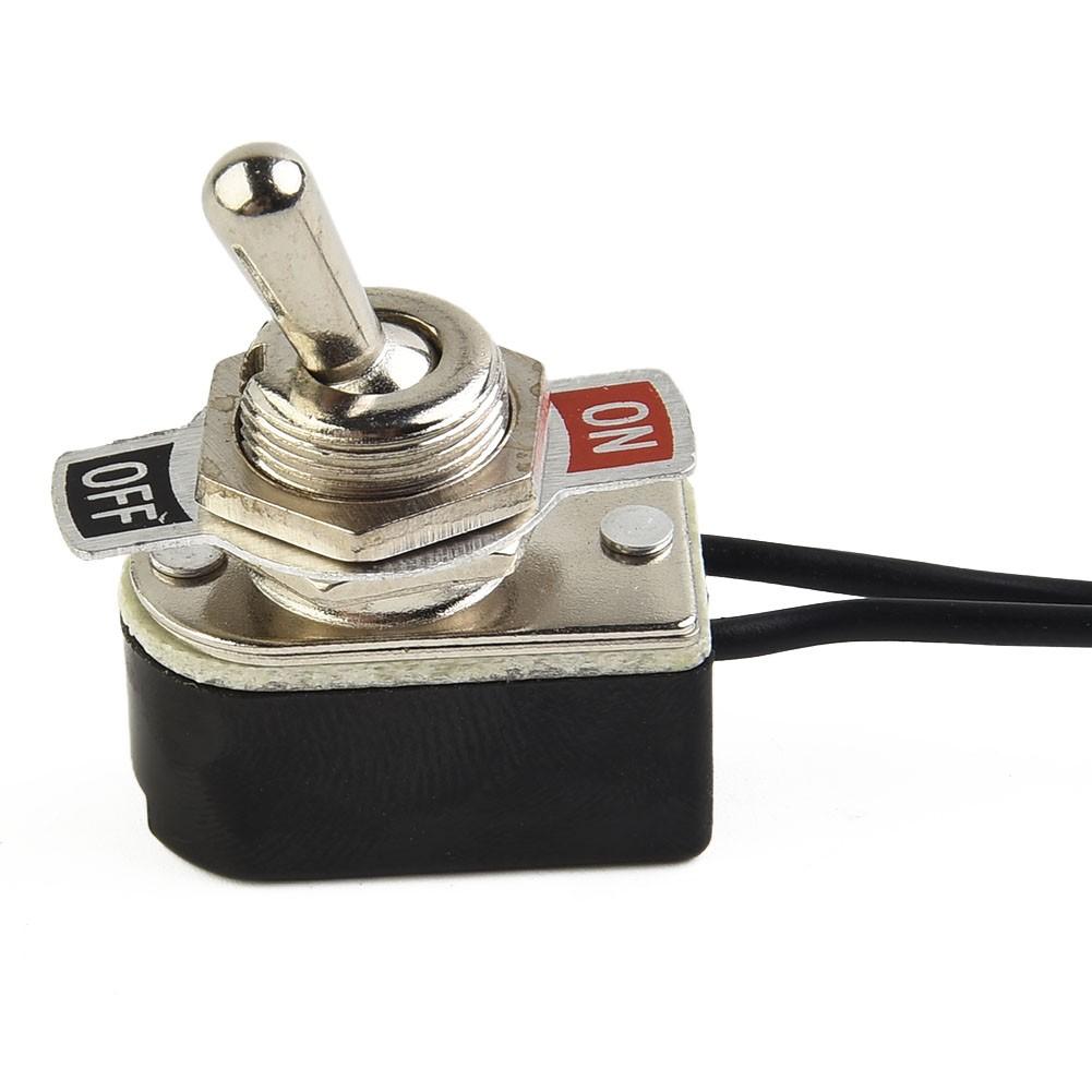 1PCS 2 Foot ON/OFF Prewired Rocker Toggle Switch SPST 6A/125V With Wire Switch