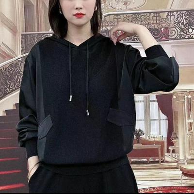 Толстовка с капюшоном для женщин, весна и осень, новая, сшитая из разных тканей, свободная, стильная, универсальная, стройнящая, с длинным рукавом