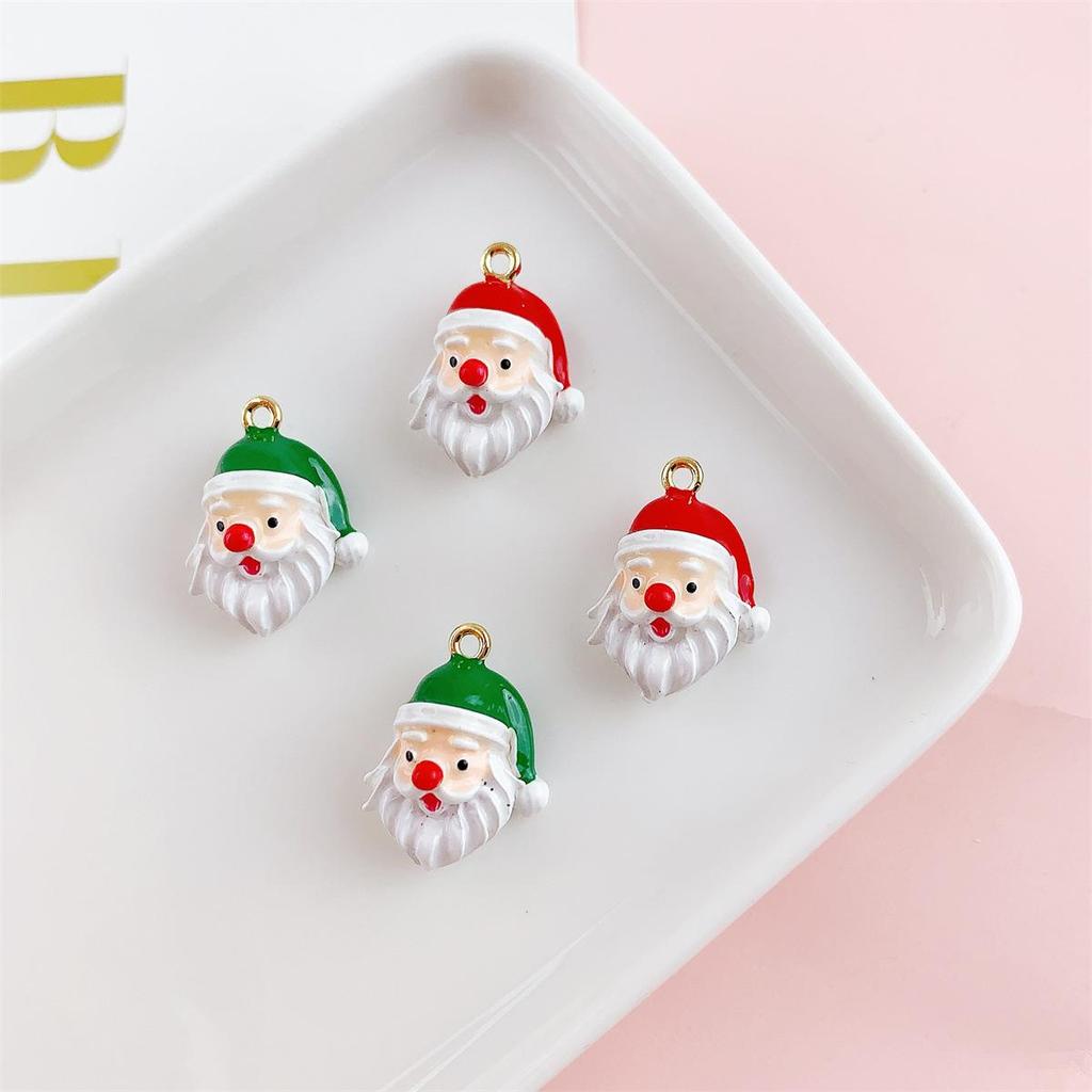 Three-Dimensional Colorful Santa Claus Pendant for DIY Jewelry