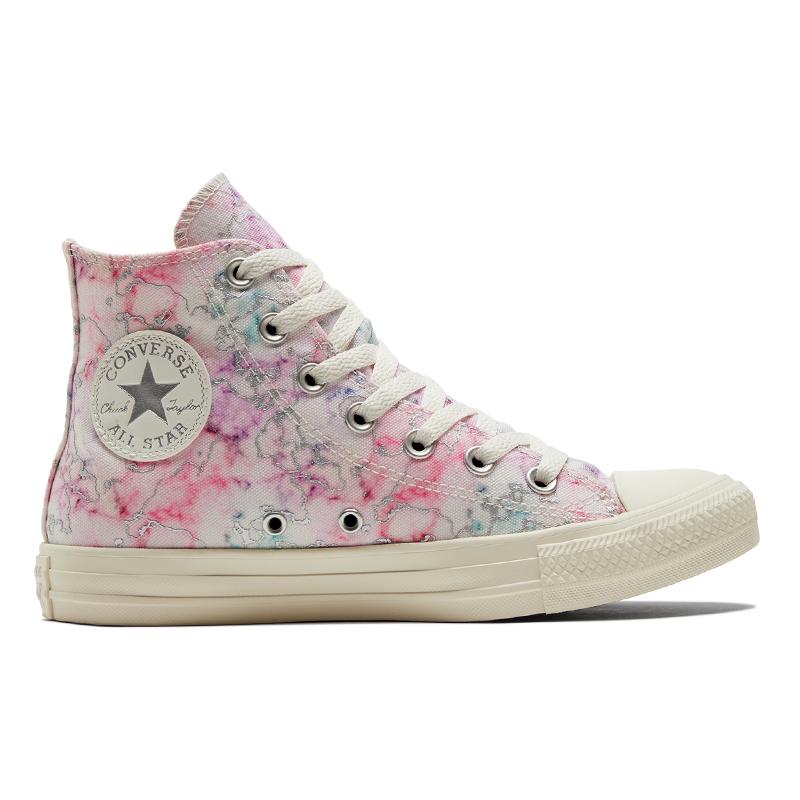 Converse Chuck Taylor All Star Marble Print Comfortable & Versatile High Top Espadrilles Women's Pink