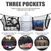 3-Pocket Car Storage Net For Pickup Trucks & SUVs Three-Post Luggage Net for Trunk Ideal Organizer for Luggage & Accessories New