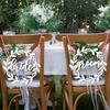 1 комплект табличек на стулья для свадьбы в европейском стиле, деревенские деревянные, полые, многоразовые, декоративные, самодельные, для жениха и невесты, подвесные таблички для вечеринок