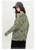 European and American loose printed long-sleeved T-shirt cover for women in summer 2025, breathable and comfortable, versatile knitted top