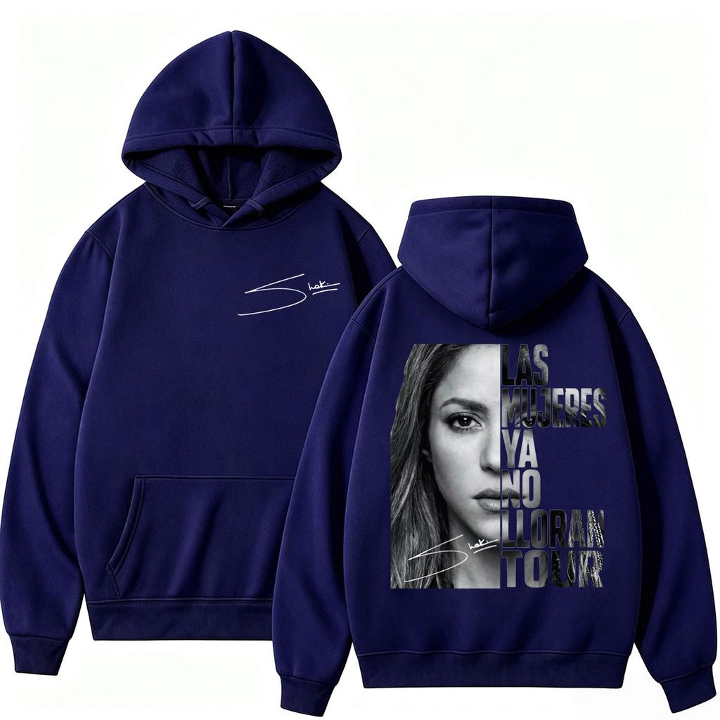 Shakira Las Mujeres Ya No Lloran Tour Face Graphic Hoodie Fashion Vintage Long Sleeve Oversized Fleece Popular Sweatshirts