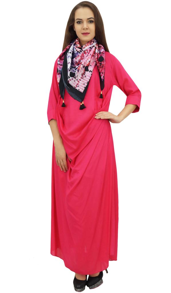 Bimba Дизайнерское женское платье-хомутик макси черного цвета с напечатанным шарфом-кисточкой - 10