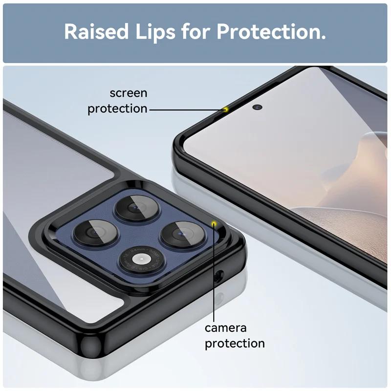 Для Moto Edge 60 Fusion 60S 60Pro Жесткий прозрачный чехол из поликарбоната Для Moto Signature 70 Ultra ТПУ Рамка конфетного цвета Ударопрочный бампер