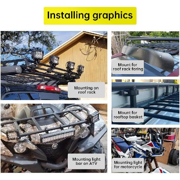 0.75 To 1.25" Bar Clamps Heavy Duty For UTV/ATV/Snowmobile/Motorcycle/Scooter Handlebar Mount(2Pack)