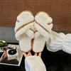 Fashion 2025 New Furry Slippers Home Women's Fluffy Slides Autumn Winter Indoor Fashion EVA Light Cross Flip Flops Soft Flat Shoes Woman
