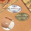 10PC Silver Hand Made Tag Double Hole Metal Tags Handmade Alloy Labels Bow Vintage For Clothes