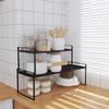 2Pack Cabinet Shelf Organizer Storage Rack Stackable Spice Rack Kitchen Space Saving Double-Layer Shelf  Under Sink Storage Rack