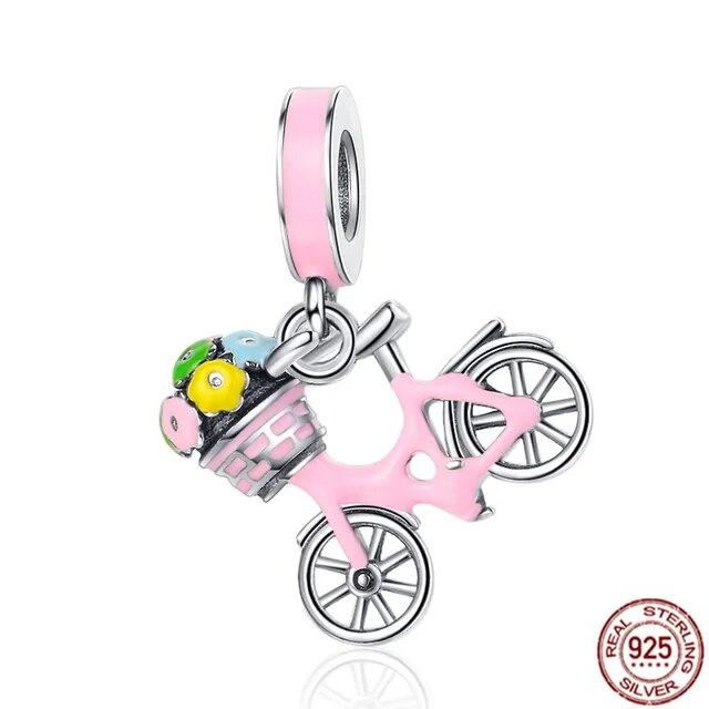 New 925 Sterling Silver Pink Butterfly Spiritual Dreamcatcher Charm Bead Fit OriginalNew Bracelet DIY Jewelry Gift