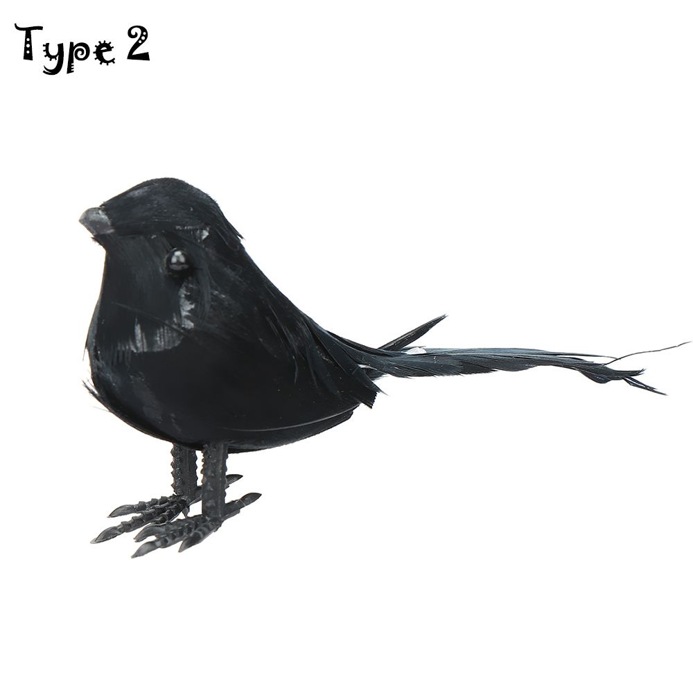 Model Party Event Supplies Artificial Crows Halloween Ornament Lifelike Black Bird Feathered Raven