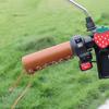 Vintage Leather Bicycle Grips Adjustable Motorcycle Electric Bike Handle Cover Mountain Bicycle Accessories
