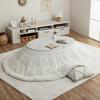 IKEHIKO Kotatsu Futon, Oval, Lapierce, Snow White, Approx. 185 X 225 Cm, Solid Color, Soft, Fluffy, Feminine Design #6843289