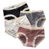 4 шт. женское нижнее белье со средней талией, трусы больших размеров, кружевные трусики, дышащее нижнее белье
