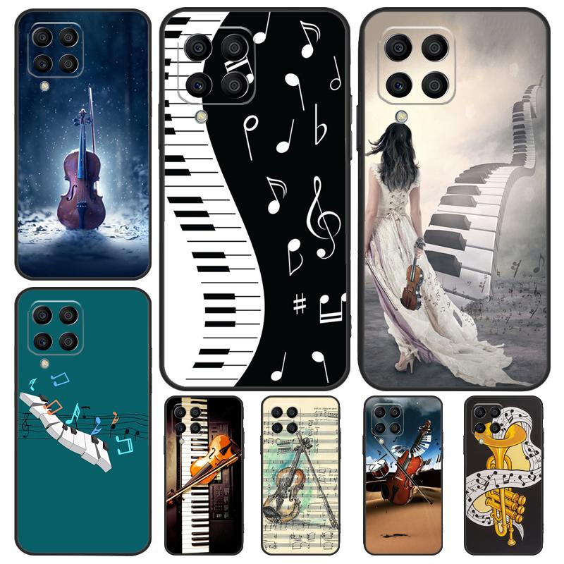 Violin Piano Case For Samsung Galaxy M20 M14 M34 M54 M13 M23 M33 M53 M21 M51 M30s M31s M12 M32 M52 Cover