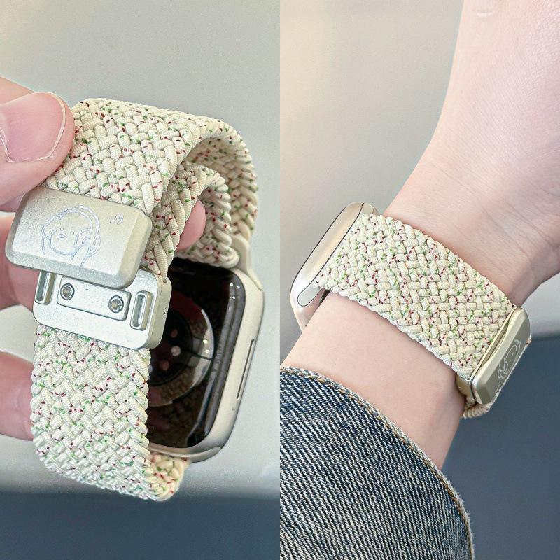 Music bear nylon woven magnetic strap for Apple S11 watch applewatchs1098SE cute wristband