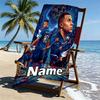 Custom Name Personalized Kylian Mbappe Print Beach Towel, for Trip Camping Beach Party Home Decor, Birthday Gift for Family & Friends