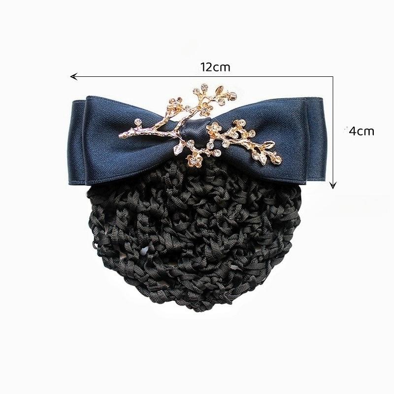1pc Simple Versatile Headpiece Elegant Ladies Bow Branch Shape Fabric Ribbon Hair Clip Cover Hairpin Barrette Adult Staff Snood