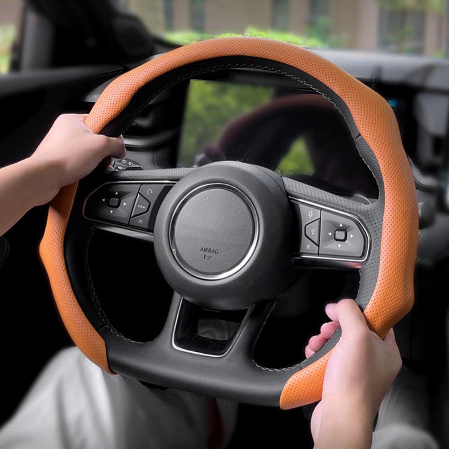 Универсальная 38 см чехол-оплетка на руль автомобиля из НАППА Замша Нескользящая Карта Чехол Усилитель Ручки Руля Автомобиля Защитный Чехол