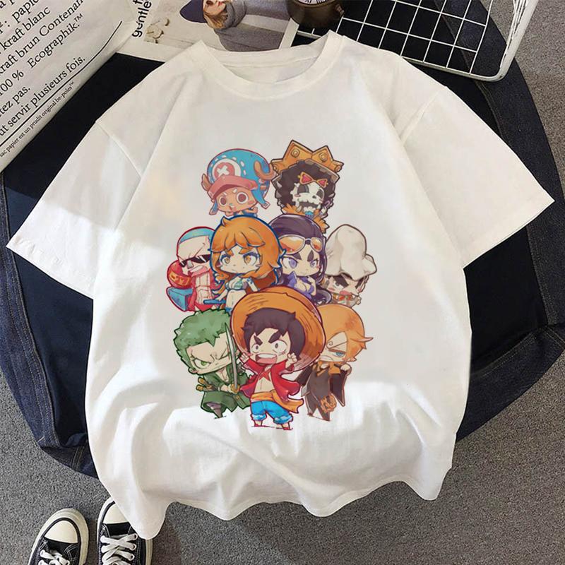 Японский Аниме One Piece Футболка с Луффи Чоппер Периферийная Одежда Мужская Мультяшная Футболка Мода Харадзюку Ульззан Мода Унисекс Топ