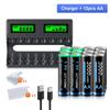 8slot LCD Smart 1.5V Li-ion Battery Charger+1.5V AA AAA Li-ion Rechargeable Battery