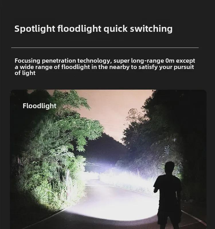 P50 Multifunctional Rechargeable Flashlight with Red/Blue Side Lights - Long-lasting Outdoor & Patrol Use.