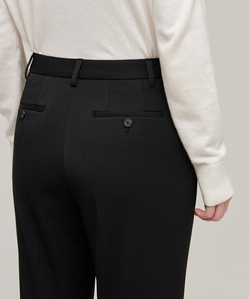 MUSINSA STANDARD WOMAN Женские плотные прямые брюки из флиса с скрытой эластичной талией [Черный]