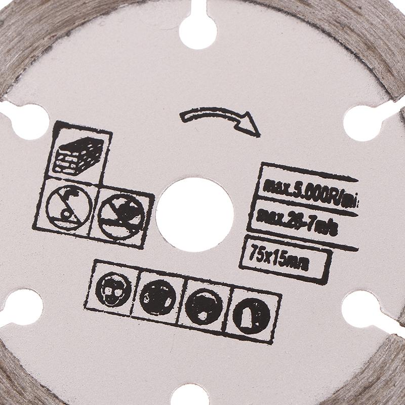 3-дюймовый диск для резки камня, мини-пильное полотно, 75 мм, алмазное режущее полотно, резка керамики, бетона, мрамора для угловой шлифовальной машины