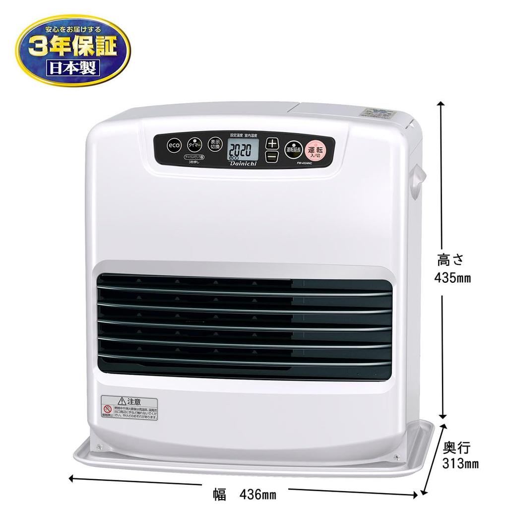 Масляный вентилятор Dainichi до 11 до 15 NC Type Moon White (Деревянные татами/Бетонные татами) FW-4224NC-W