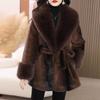 2025 Women's Winter Golden Mink Velvet Fur Coat - Young Style