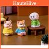 Charming Miniature Animal Figurines Resin Cat Pig Dog Desktop Decorations