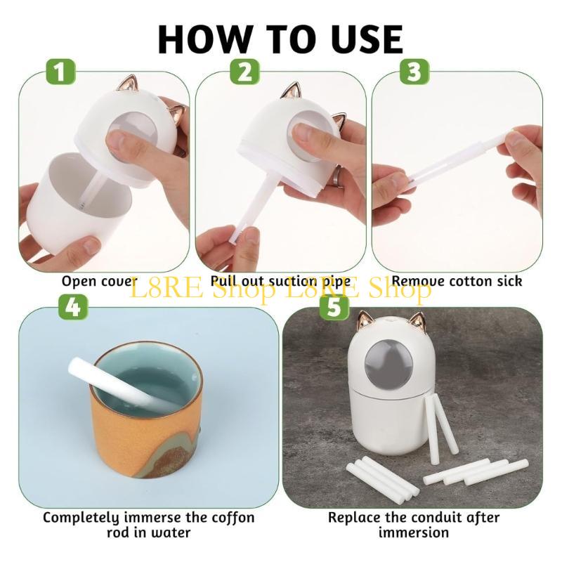 L8RE 50Pieces Humidifier Cotton Filter Sticks Sponge Texture Suitable for Most Models for Efficient Moisture Control