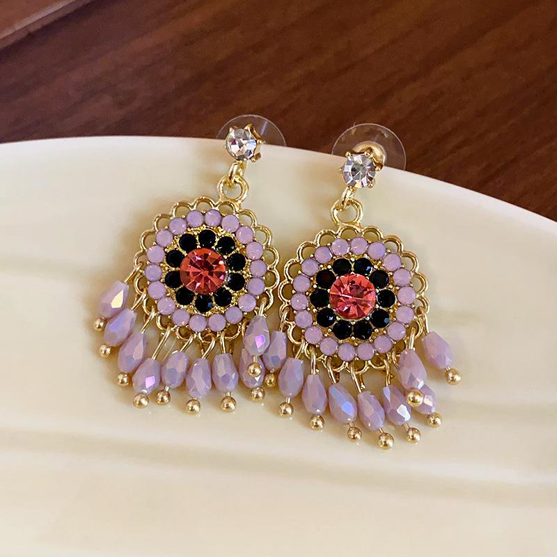 Высококачественные серьги из циркония и металла с кисточками, инкрустированными бриллиантами, идеально подходят для любого случая