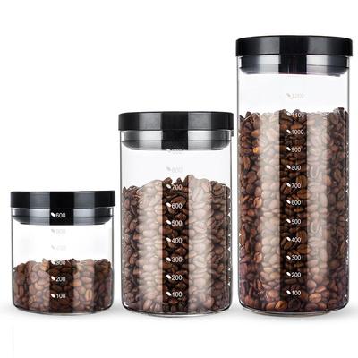 Герметичная стеклянная банка для хранения без свинца для кофе, чая, зерновых и сухих продуктов