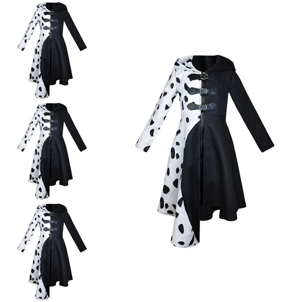 Cosplay Dress Inspired By 101 Dalmatians Black And White Witch Cruella De Vil