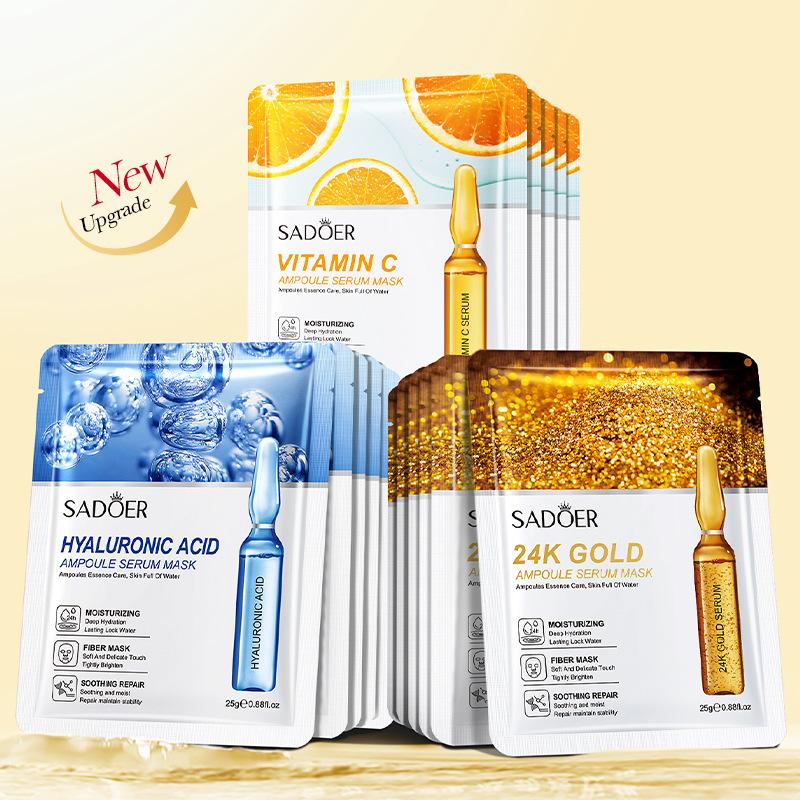 Маска для лица SADEOR Hyaluronic Acid VC Essence увлажняет, отбеливает, подтягивает и регулирует уровень масел